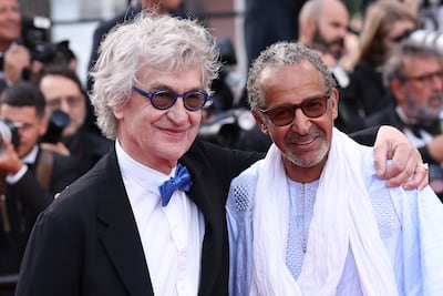 Abderrahmane Sissako, right, joins Wim Wenders at the Cannes Film Festival in 2022. Getty Images