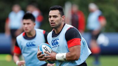 Ben Te'o takes part in training with England ahead of the Six Nations opener against Italy in Rome on Sunday. Paul Childs / Reuters