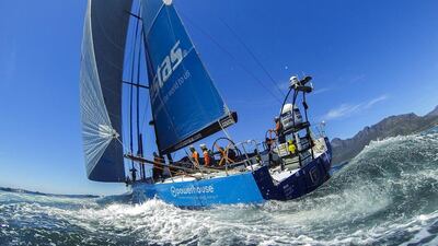 Team Vestas Wind finished fourth in the first Volvo Ocean Race leg, from Alicante to Cape Town, before crashing during the second leg to Abu Dhabi. Nic Bothma / EPA