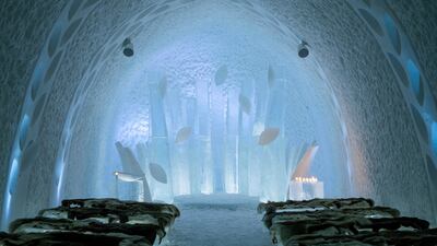 Winter weddings take place in the ceremony hall, called Embrace this year, and designed by Wouter Biegelaar and Viktor Tsarski. Photo: Asaf Kliger