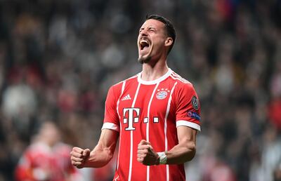 Bayern Munich's forward Sandro Wagner celebrates after scoring against Besiktas in the Uefa Champions League. Ozan Kose / AFP