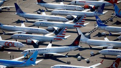 Grounded Boeing 737 MAX aircraft are seen parked in an aerial photo at Boeing Field in Seattle. Reuters