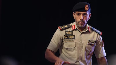 Sheikh Ahmad bin Tahnoon addresses the General Women’s Union. Delores Johnson / The National