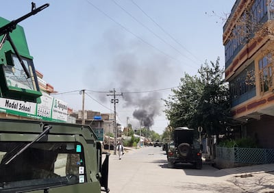 Smoke rises from an area where explosions and gunshots were heard, in Jalalabad city, Afghanistan July 28. Reuters