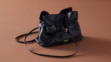 The slouchy Dada bag is available in black, white, soft nude or grey. Photo: Prada