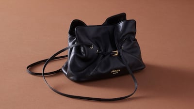 The slouchy Dada bag is available in black, white, soft nude or grey. Photo: Prada