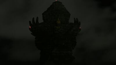 The landmark statue of Garuda Wisnu Kencana is outlined during Earth Hour in South Kuta, Bali, Indonesia. Reuters