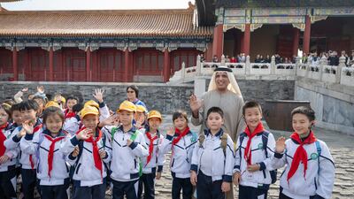 The RAK Ruler meets young visitors at the cultural spot