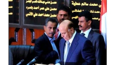 The new president of Yemen, Abdrabu Mansur Hadi, has his work cut out for him, a reader says. Yahya Arhab / EPA