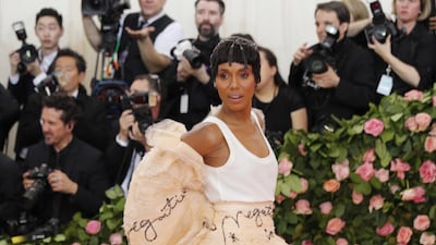 Actress Kerry Washington arrives in Tory Burch sat the 2019 Met Gala in New York on May 6. EPA