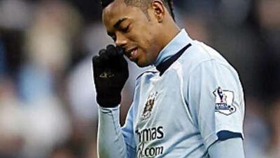 The Manchester City forward Robinho appeared to criticise his teammates in a TV interview.