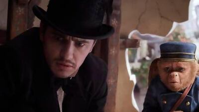 James Franco as Oz, left, with Finley, voiced by Zach Braff. AP Photo / Disney Enterprises