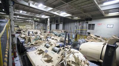 US military trucks and equipment arrive for the military exercise in Abu Dhabi at Jebel Ali Port, Dubai. Leslie Pableo for The National