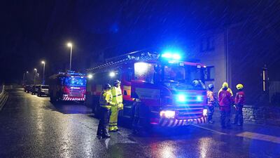 Emergency services in Brechin ask residents to leave their homes after flood warnings. PA
