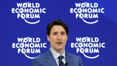 Canada's Prime Minister Justin Trudeau speaks during the World Economic Forum (WEF) annual meeting in Davos, Switzerland January 23, 2018. REUTERS/Denis Balibouse