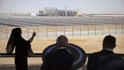 With the UAE abundant in sunshine as well as oil, solar farms like the Shams 1 site in Madinat Zayed will help the country's energy security. Photo: Silvia Razgova / The National
