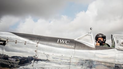 Pilot Steve Boultbee Brooks sits inside the Spitfire plane. Remy Steiner / Getty Images for IWC