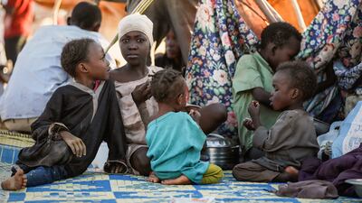 Displaced children and families in Tawila, in Sudan's war-torn western Darfur region, after fleeing El Fasher following the city’s fall to the Rapid Support Forces. AP