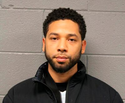 Jussie Smollett after his arrest by Chicago police. AP.