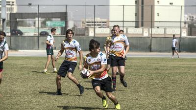 Gems World Academy (GWA) secured a place in the U19 competition at the Dubai Rugby Sevens for the first time this term. Antonie Robertson / The National