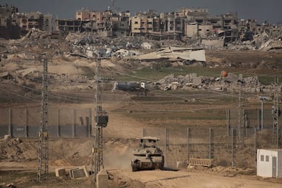 An Israeli tank by the border fence with Gaza on December 29, 2023. Getty Images