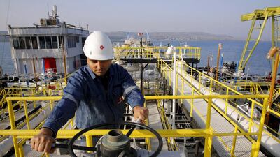 Construction of a pipeline spur that will connect the Atrush field with the Kurdish pipeline network, to allow crude to be exported via Turkey’s Ceyhan port, pictured, has been delayed. Umit Bektas / Reuters