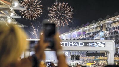 Awards Ceremony. Fireworks after the race. Victor Besa / The National