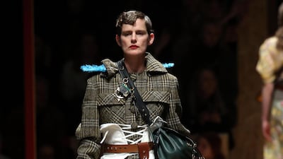 Stella Tennant walks for Prada during Milan Fashion Week, in Milan February 2016. EPA