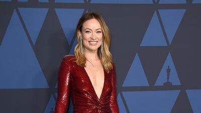 Olivia Wilde wearing Ralph Lauren at the 11th Annual Governors Awards gala hosted by the Academy of Motion Picture Arts and Sciences at the Dolby Theater in Hollywood on October 27, 2019. AP