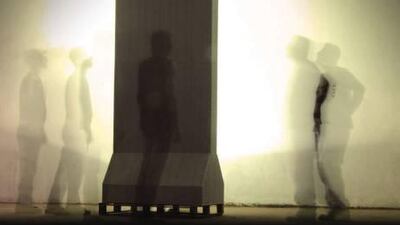 Concrete Block VII, an installation by Abdulnasser Gharem, is suggestive of the concrete barriers that have been erected around embassies, major hotels, and other perceived terrorist targets.