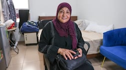Ibtisam Salout is preparing to leave Emirates Humanitarian City in Abu Dhabi to return home to Gaza, after completing medical treatment. Victor Besa / The National