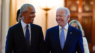 Mr Biden often refers to the former president as a friend. AP