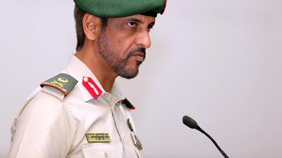 Maj Gen Saleh M. Al Ameri at the C-IED Lessons Learned Conference in Abu Dhabi on Tuesday. Chris Whiteoak / The National