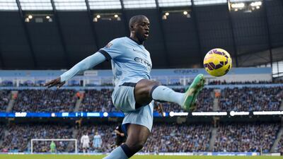 Yaya Toure will not feature on Wednesday night for Manchester City following his title run with Ivory Coast in the African Cup of Nations. Oli Scarff / AFP