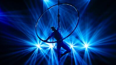 Acrobat Jeka Dehtiarov in a performance by the Swiss Dream Circus in Damansara, outside Malaysia's capital Kuala Lumpur. EPA