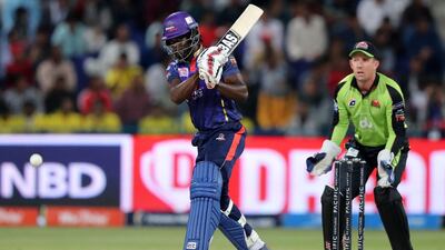 Bangla Tigers' batsman Andre Fletcher on his way to a half century. Chris Whiteoak / The National