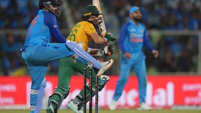 South Africa's Keshav Maharaj top-scored with 41. AP