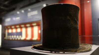 Abraham Lincoln’s iconic silk top hat, which he was wearing the night he was assassinated, is part of the museum display at Ford’s Theatre in Washington, DC, March 20 2015. Jonathan Ernst / Reuters