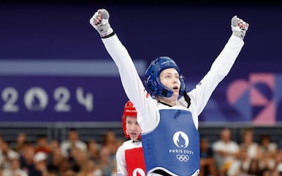 Laetitia Aoun of Lebanon after her win over Miljana Reljikj of North Macedonia. EPA