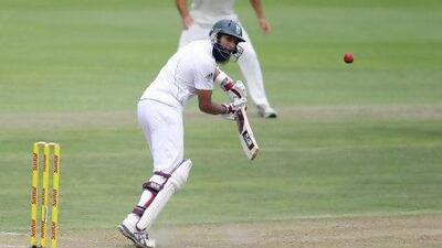 Hashim Amla's unbeaten century provided the anchor for South Africa innings on the first day of the Test match against New Zealand. Anesh Debiky / AFP