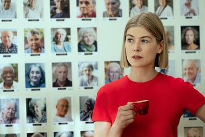 Rosamund Pike's cut-glass take on the bob reflects her character in 'I Care a Lot'. Netflix