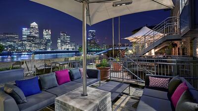 The DoubleTree’s location affords guests great views of Canary Wharf. Courtesy DoubleTree by Hilton London – Docklands Riverside