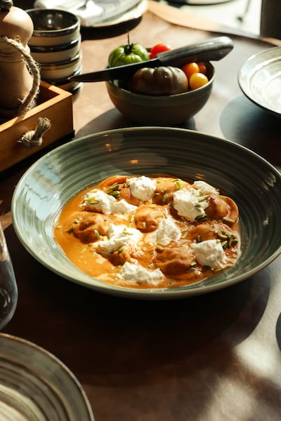 Lobster ravioli is one of the pasta dishes on the menu, which rotates weekly. Photo: Marriott Resort Palm Jumeirah