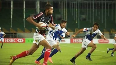 The UAE Shaheen, in blue, beat Afghanistan with a last minute score. Afghanistan is a country that has taken quickly to rugby but is also struggling to keep players, like the UAE.