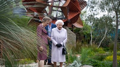 Queen Elizabeth visits the Australian Garden at the Chelsea Flower Show in 2013. Getty Images