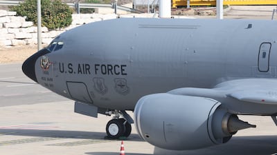 A US Air Force Boeing KC-135 Stratotanker at Ben Gurion International airport near Tel Aviv, Israel, on February 25. EPA