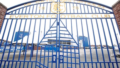 Closed gates at Goodison Park, home of Everton. PA