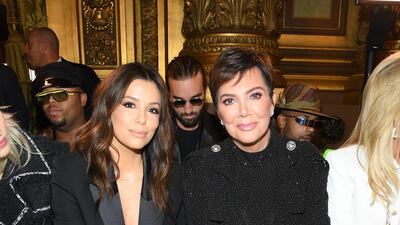Eva Longoria and Kris Jenner attend the Balmain show as part of Paris Fashion Week on September 27, 2019. Getty Images