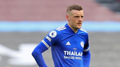 Leicester City striker Jamie Vardy after West Ham's third goal. AFP