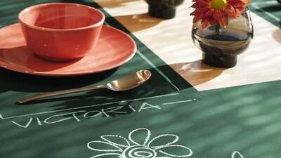 Use chalkboard paint to create personalised table settings. Courtesy Benjamin Moore